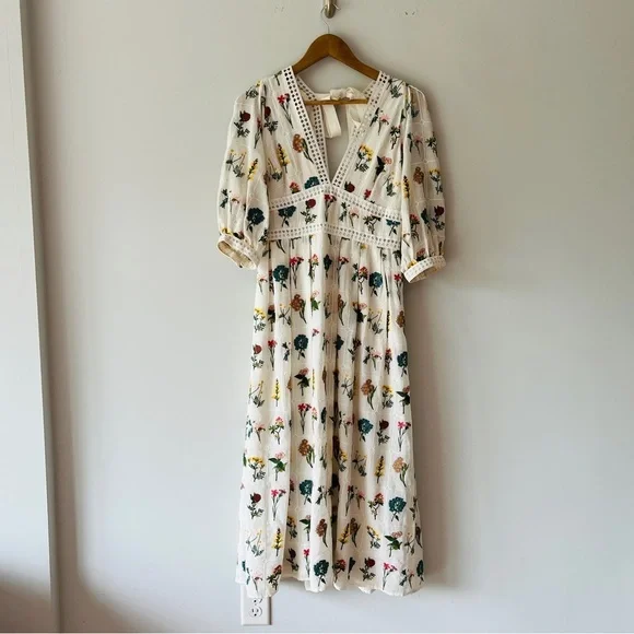 Anthropologie Rare Carla Embroidered Dress Size 4